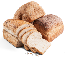 Bakkersbrood heel wit meerzaden, volkoren meerzaden of volkoren dubbel donker meerzaden